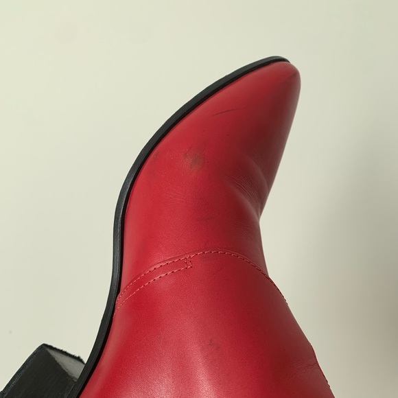Saint Laurent Red Monk Strap Ankle Boots 38 - Picture 12 of 16